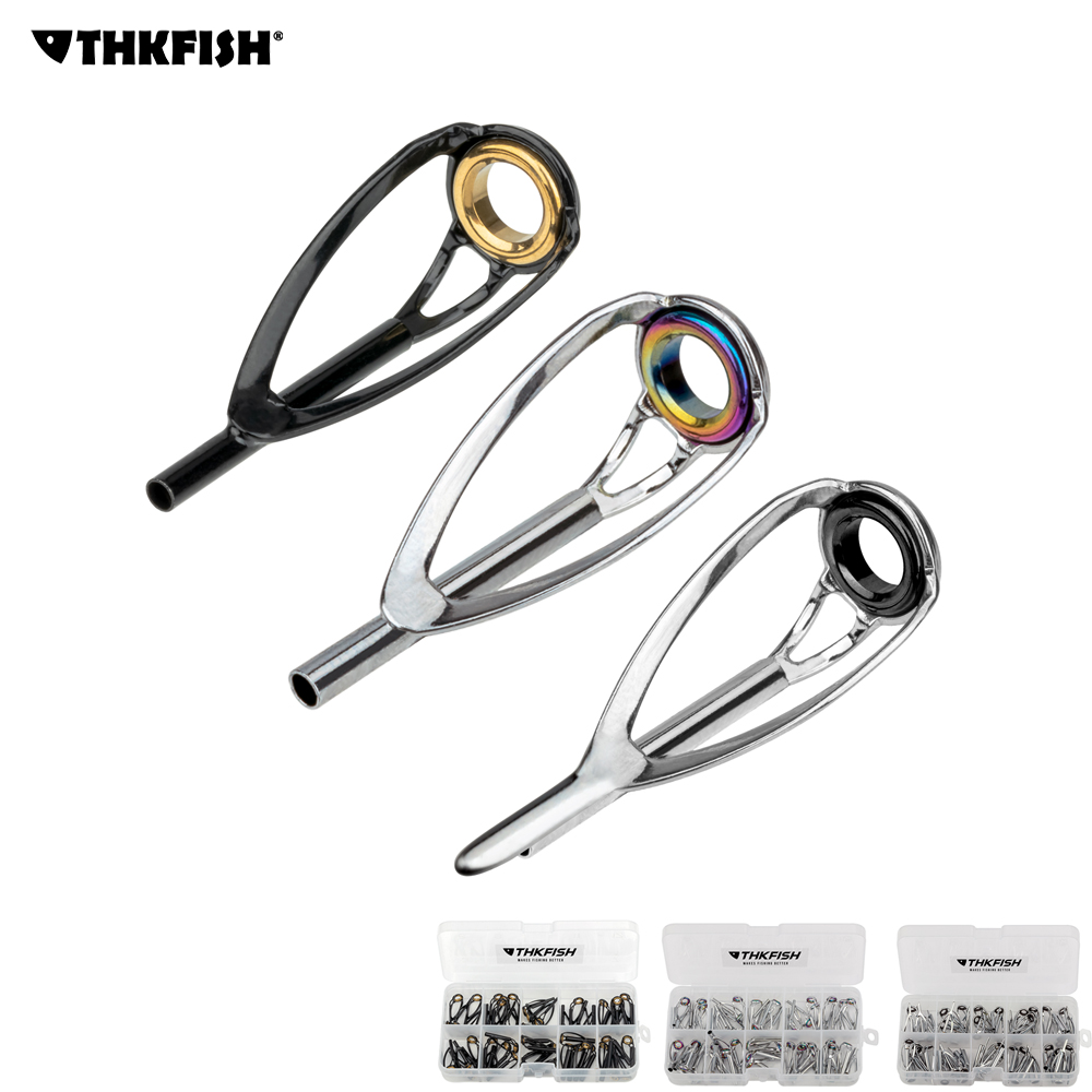 Fishing Rod Tip Replacement - THKFISH 50 個釣竿トップ先端修理キットステンレス鋼ガイドリングセット 1.2-3.2 ミリメートル釣竿トップ交換キット