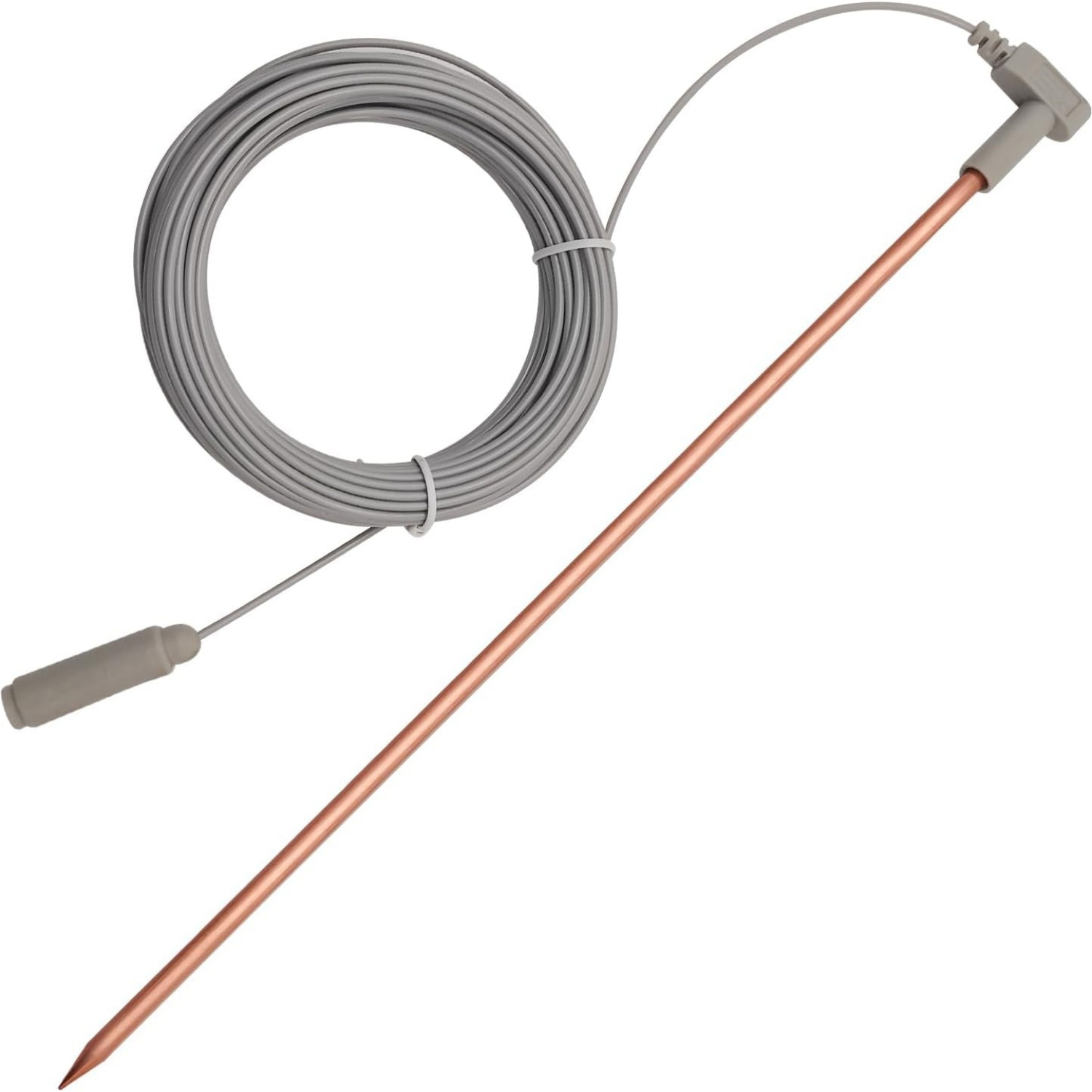 Fishing Rod Travel - 銅製アースロッド、40フィート/12mメスアース線付き、製品のアース用のポータブルアースロッドキット、アースで簡単に使用可能