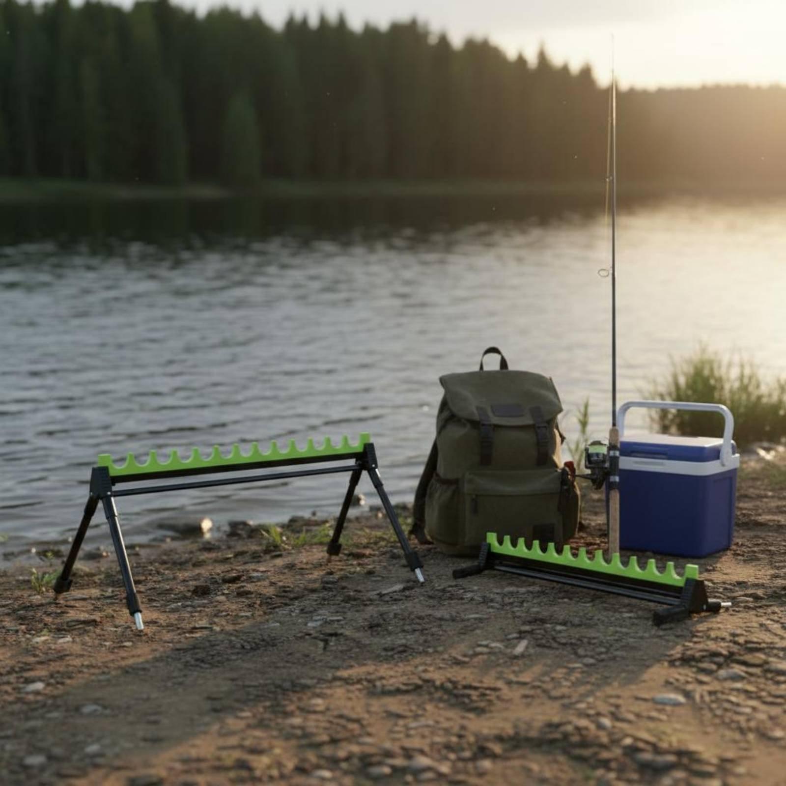 マルチスロット釣り竿スタンドポータブル伸縮式ロッドラックアル - Fishing Rod Rack のレビューと価格