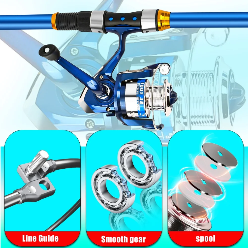 2.1-3.6M 伸縮式ガラス繊維釣竿セット リール & ア - Fishing Rod Combo のレビューと価格