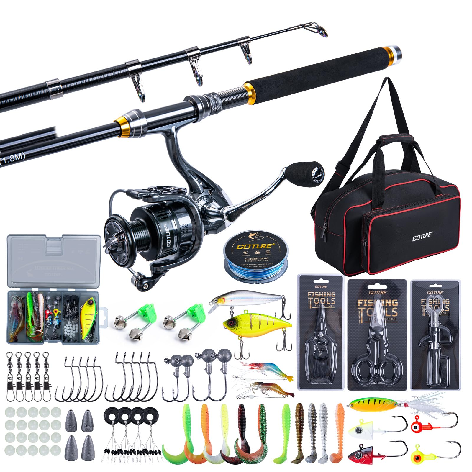 ゴチュール釣り竿とリールコンボ 1.8M-2.7M 伸縮式釣 - Fishing Rod Combo のレビューと価格